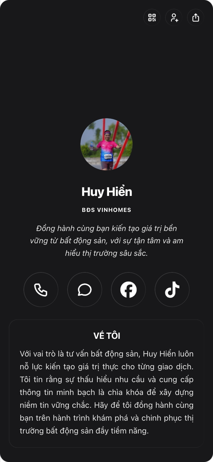Trang bio của Hiền BĐS trên viet.bio