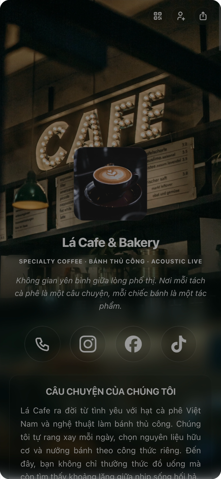 Trang bio của Lá Cafe trên viet.bio