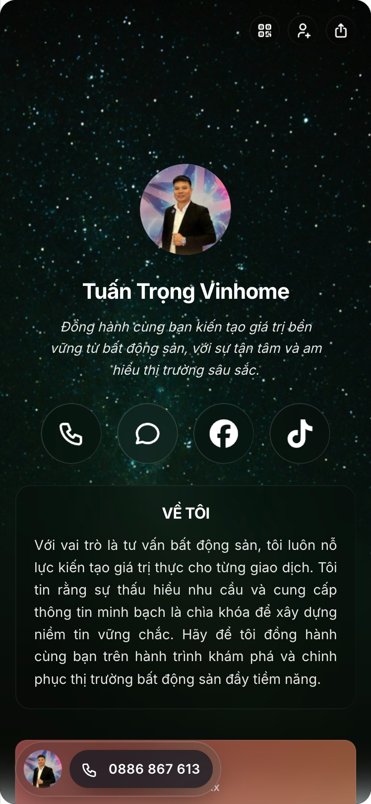 Trang bio của Tuấn BĐS trên viet.bio
